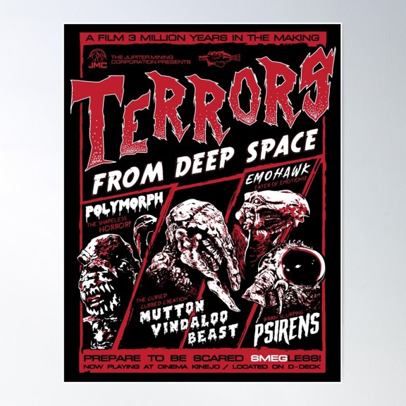 Terrors From Deep Space! Poster Wall Art, Modern Wall Decor For Living Room Bedroom, 8x12 UNFRAMED