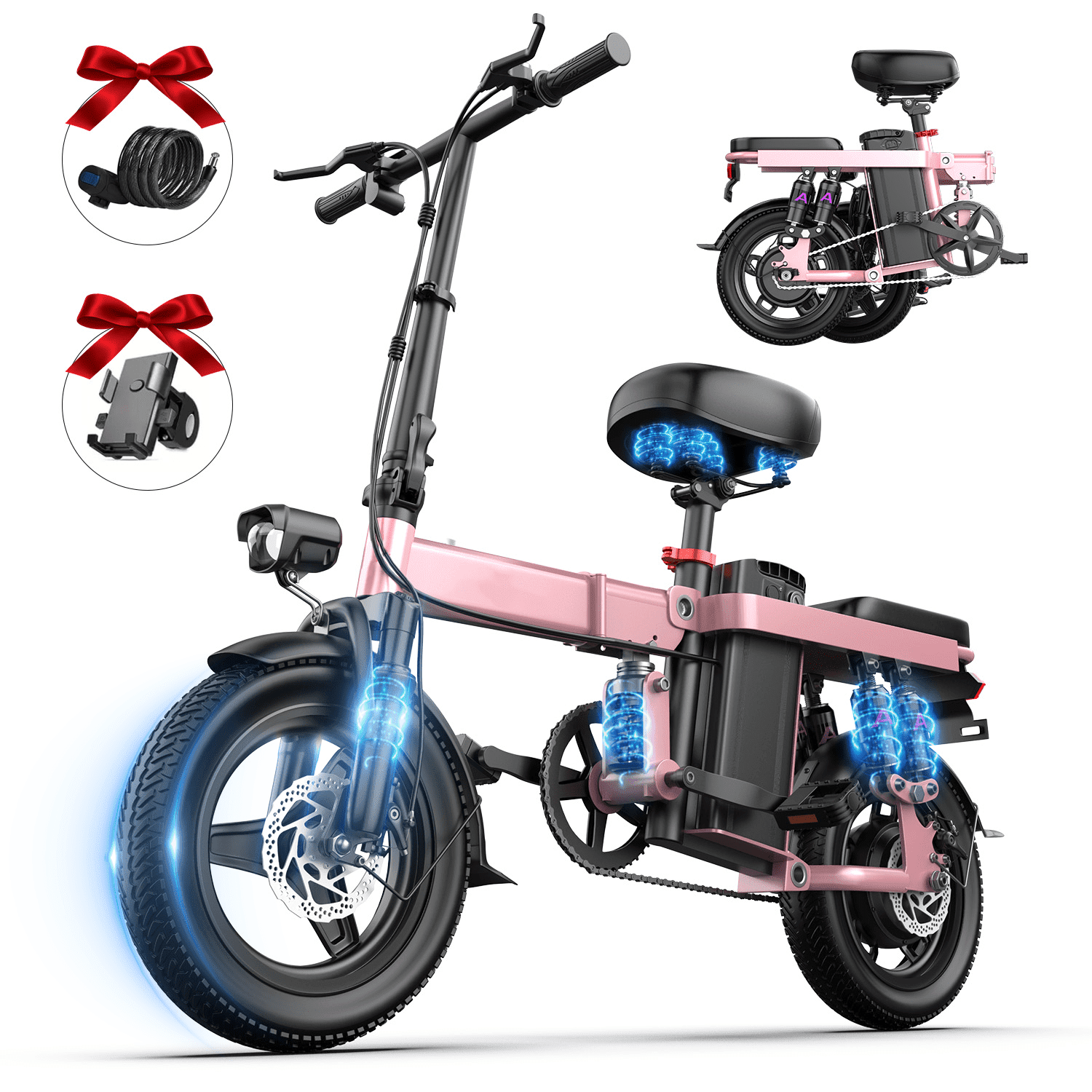 自転車本体 1year electric cycle works foldable Folding Electric Bicycle with 500W Brushless Motor and Dual