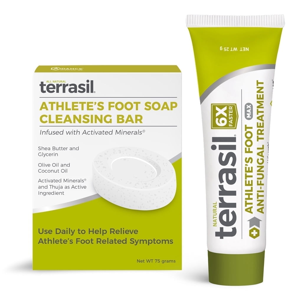 Terrasil Athlete's Foot Treatment, Clotrimazole 1% Max Strength Anti-Fungal Ointment (25gm) & Cleansing Bar (75gm)