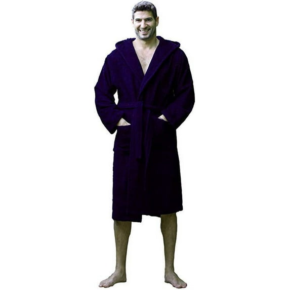 Terry Bamboo blended Cotton Womens Bathrobe - Purple, ONE SIZE