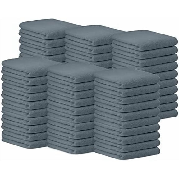 Terry Bar Mop Towels (Value Pack of 60) Size 14"x17" – Absorbent and Durable, Multipurpose Cleaning Rags, Cotton Cleaning Cloths, Terry Cloth Rags, Reusable Shop Rag (Grey)