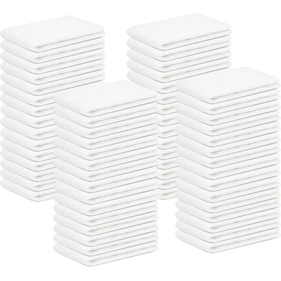 Terry Bar Mop Towels (Value Pack of 60) Size 14"x17" (White)  Absorbent and Durable, Multipurpose Cleaning Rags, Cotton Cleaning Towels, Terry Cloth Rags, Reusable Shop Rags