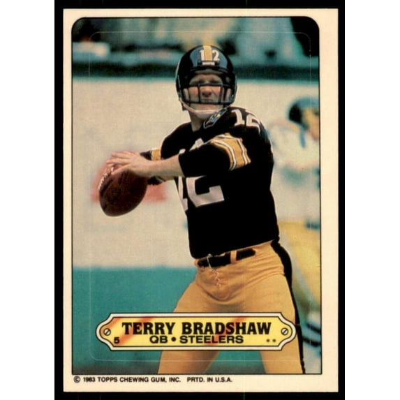 Terry Bradshaw Card 1983 Topps Sticker Inserts #5