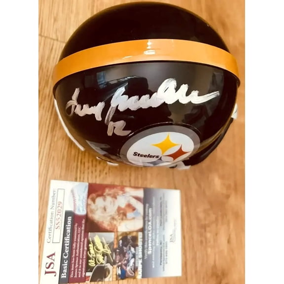 Terry Bradshaw autographed Pittsburgh Steelers mini helmet JSA