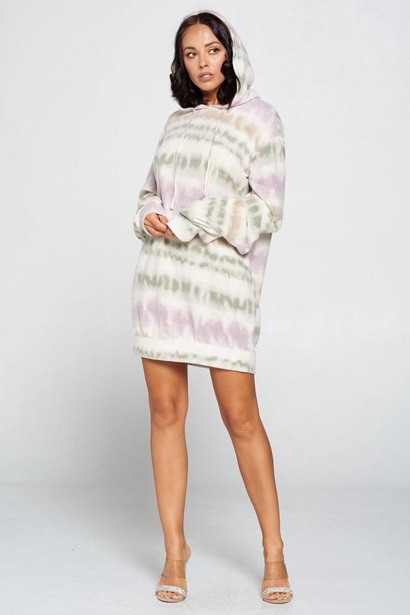 Terry Brushed Print Sweater Dress L