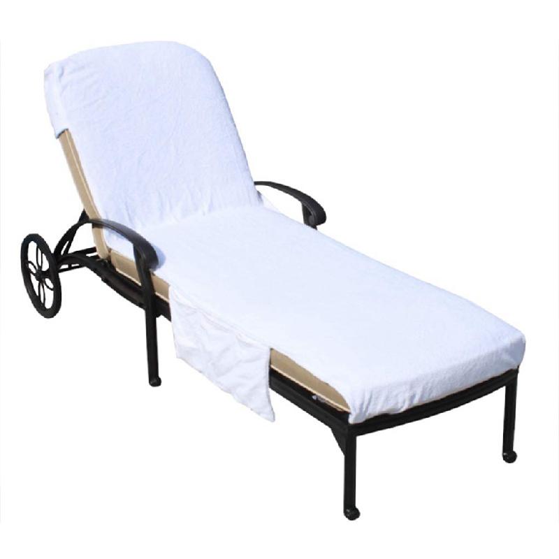 Terry Cloth Chaise Lounge Chair Cover Beach Bath Towel with Side Pocket ...