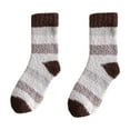 thumbnail image 1 of Terry Cloth Fleece Socks Womens Mens Soft Fuzzy Plush Crew Socks Adult Winter Warm Fluffy Sleeping Socks Gifts Brown, 1 of 4