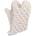 thumbnail image 1 of HEETLY 15-Inch Extra Long Terry Cloth Oven Mitts, 1-Pair Set, 425°F Heat Resistant with Flame Retardant Coating, White, 1 of 12