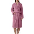 thumbnail image 1 of Terry Cloth Robes for Women Long Plush Bathrobe with Pockets Wrap Cozy Lounge Wear Hotel Spa Soft Comfortable Sleepwear Gift Purple, 1 of 8