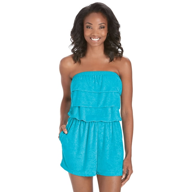 Comfy Carol Wright Gifts' Sleeveless Terry Cloth Romper Strapless