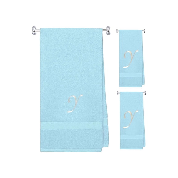 Terry Cotton Hand Towels with Custom Embroidered Initials | Soft, Absorbent, and Ideal for Bathroom or Kitchen Use | Perfect Personalized Gift | Set of 3