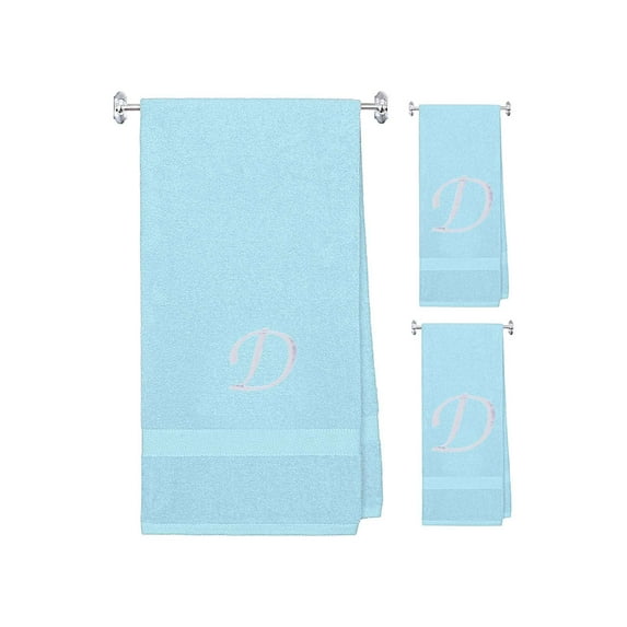 Terry Cotton Hand Towels with Custom Embroidered Initials | Soft, Absorbent, and Ideal for Bathroom or Kitchen Use | Perfect Personalized Gift | Set of 3