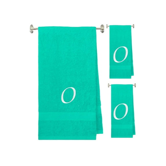 Terry Cotton Hand Towels with Custom Embroidered Initials | Soft, Absorbent, and Ideal for Bathroom or Kitchen Use | Perfect Personalized Gift | Set of 3