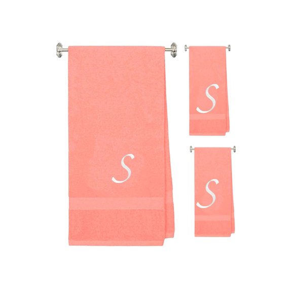 Terry Cotton Hand Towels with Custom Embroidered Initials | Soft, Absorbent, and Ideal for Bathroom or Kitchen Use | Perfect Personalized Gift | Set of 3