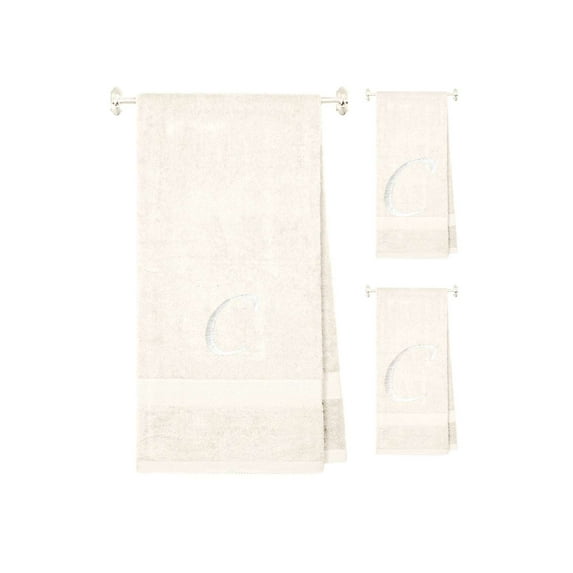 Terry Cotton Hand Towels with Custom Embroidered Initials | Soft, Absorbent, and Ideal for Bathroom or Kitchen Use | Perfect Personalized Gift | Set of 3