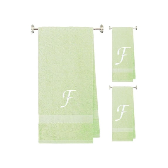 Terry Cotton Hand Towels with Custom Embroidered Initials | Soft, Absorbent, and Ideal for Bathroom or Kitchen Use | Perfect Personalized Gift | Set of 3