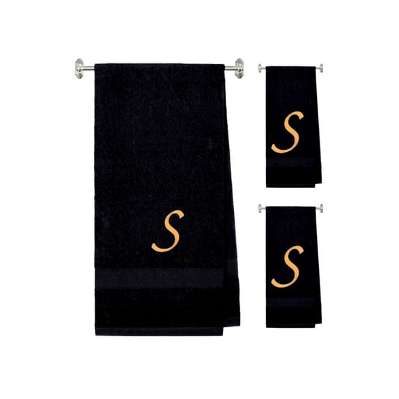 Terry Cotton Hand Towels with Custom Embroidered Initials | Soft, Absorbent, and Ideal for Bathroom or Kitchen Use | Perfect Personalized Gift | Set of 3