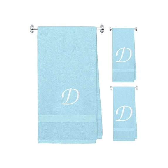 Terry Cotton Hand Towels with Custom Embroidered Initials | Soft, Absorbent, and Ideal for Bathroom or Kitchen Use | Perfect Personalized Gift | Set of 3