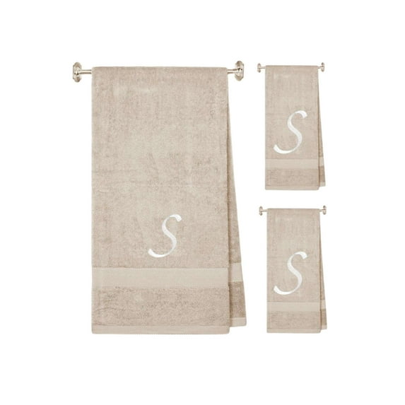 Terry Cotton Hand Towels with Custom Embroidered Initials | Soft, Absorbent, and Ideal for Bathroom or Kitchen Use | Perfect Personalized Gift | Set of 3