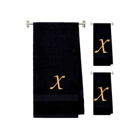 Terry Cotton Hand Towels with Custom Embroidered Initials | Soft, Absorbent, and Ideal for Bathroom or Kitchen Use | Perfect Personalized Gift | Set of 3