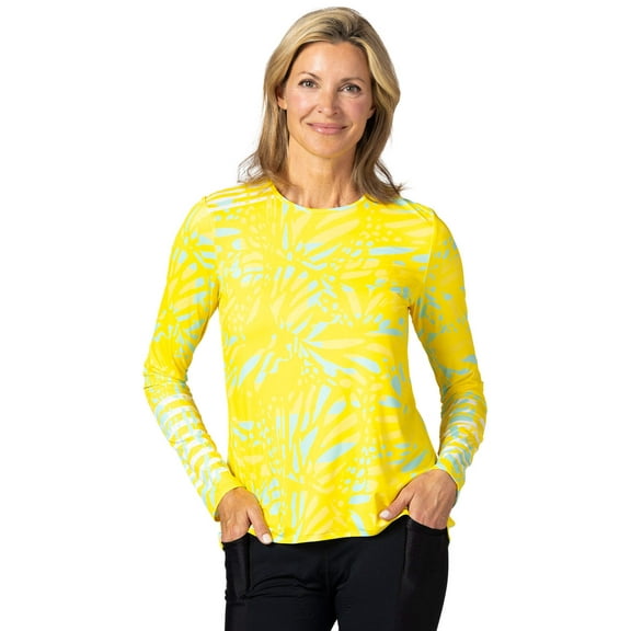Terry Cycling Jersey Womens Soleil Long Sleeve Flow Relaxed Fit UPF 50+ Bike Tops For Women, Reg. & Plus Sizes