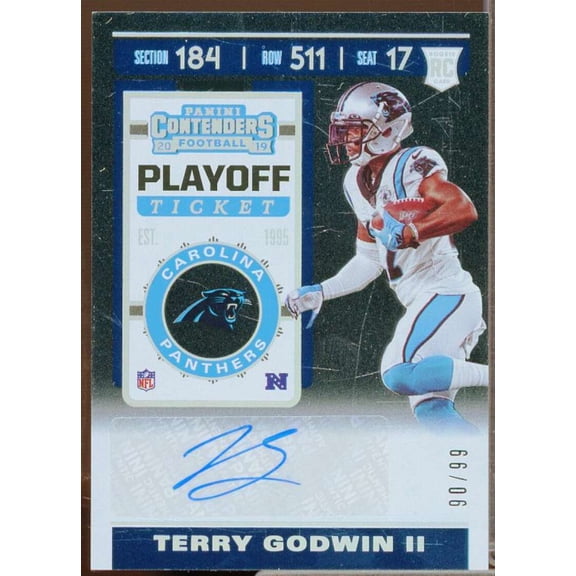 Terry Godwin II AU/99 Rookie Card 2019 Panini Contenders Playoff Ticket #170