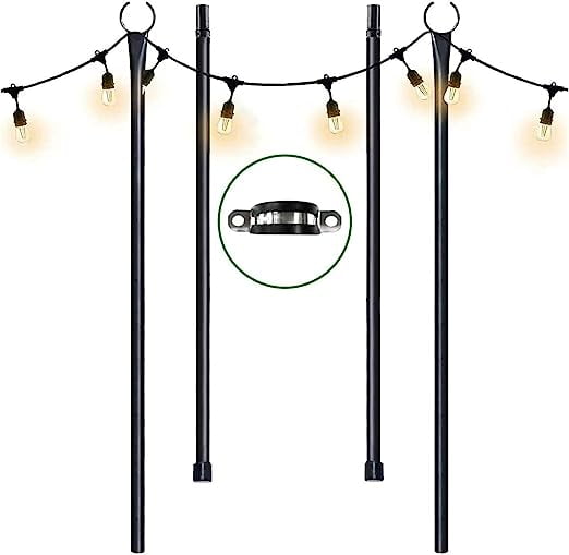 Terry Heavy Duty Outdoor String Light Pole for Deck Fence or Patio