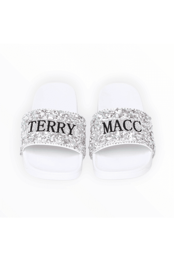 Crystaled Slides, White, Size 9