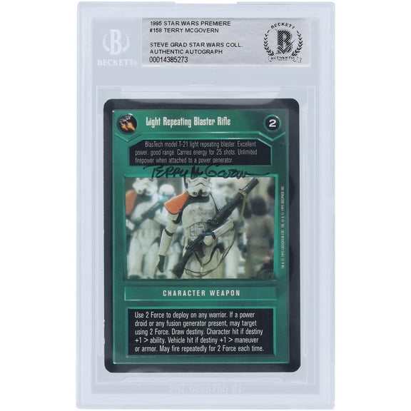 Terry McGovern Star Wars Autographed 1995 CCG Premiere #158 BGS Authenticated Card