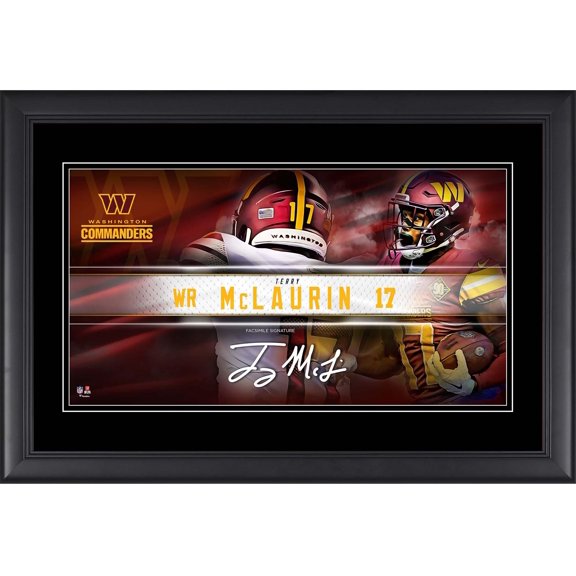 Terry McLaurin Washington Commanders Framed 10" x 18" Player Nameplate Collage