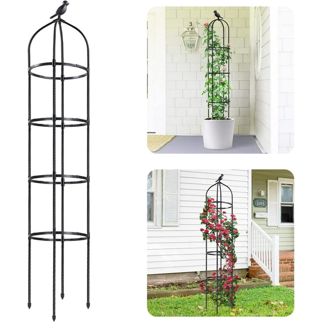 Terry Metal Obelisk Trellis for Climbing Plants Outdoor 6ft, Rustproof