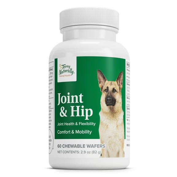 Terry Naturally Animal Health Joint & Hip Formula - 60 Chewable Wafers -Dog Hip and Joint Supplement