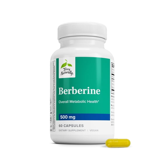 Terry Naturally Berberine - 60 Capsules - Metabolic Support Supplement, Heart, Cholesterol