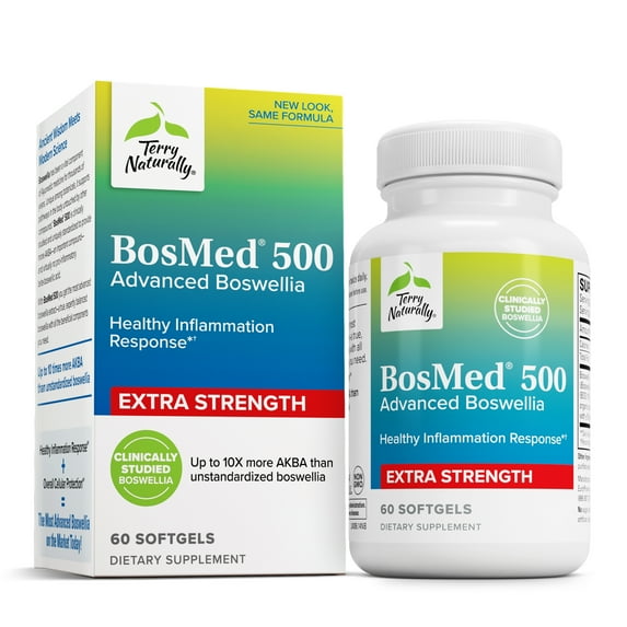 Terry Naturally BosMed 500 - 500 mg Boswellia, 60 Softgels - Clinically Studied Boswellia Supplement