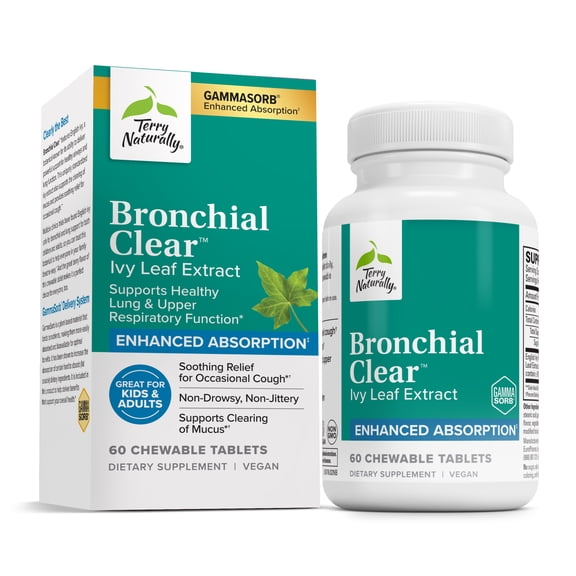 Terry Naturally Bronchial Clear Ivy Leaf Extract - 60 Chewable Tablets