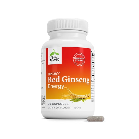 Terry Naturally HRG80 Red Ginseng Energy 30 Capsules Energy Support Supplement