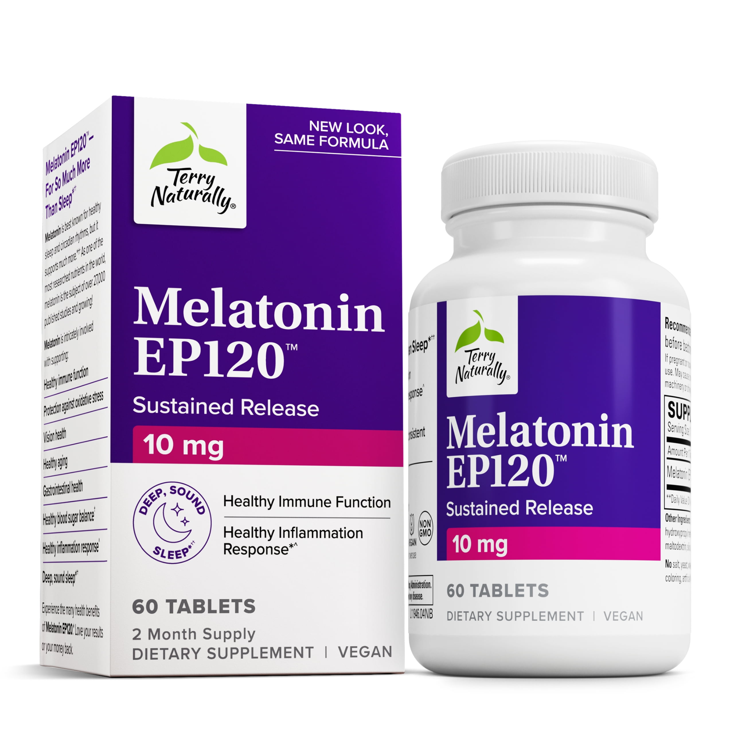 Terry Naturally Melatonin EP120 Sustained Release - 60 Vegan Tablets