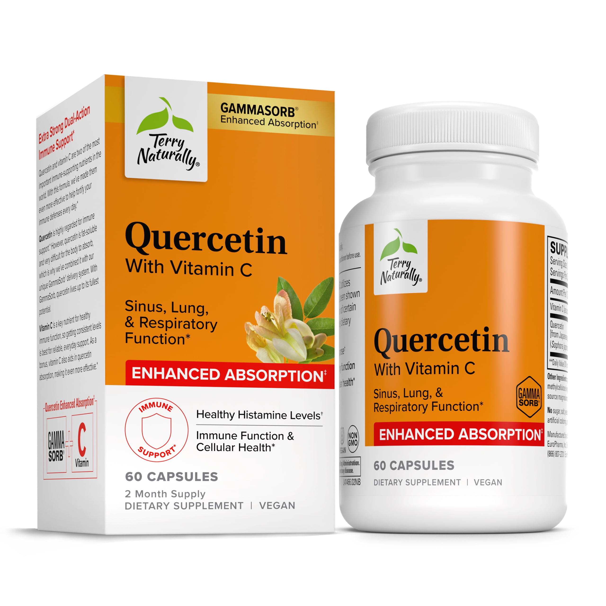 Terry Naturally Quercetin with Vitamin C Extra Strength - 60 Capsules