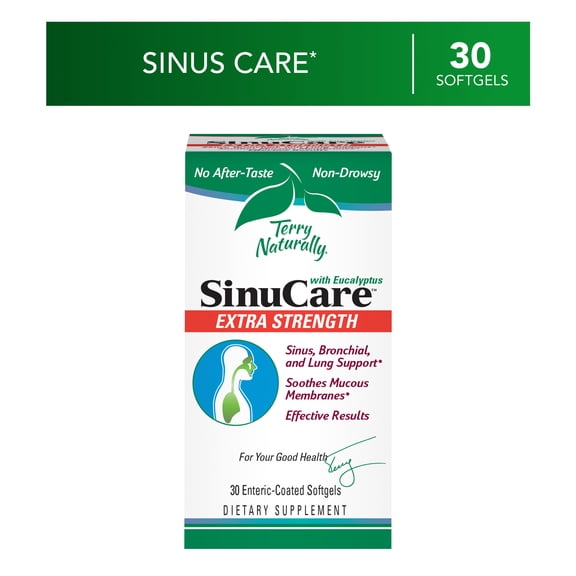 Terry Naturally SinuCare Extra Strength - 325 mg Eucalyptus, Myrtle & Lemon Zest Oil Complex