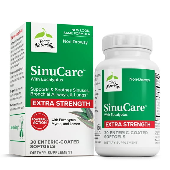 Terry Naturally SinuCare Extra Strength - 325 mg Eucalyptus, Myrtle & Lemon Zest Oil Complex