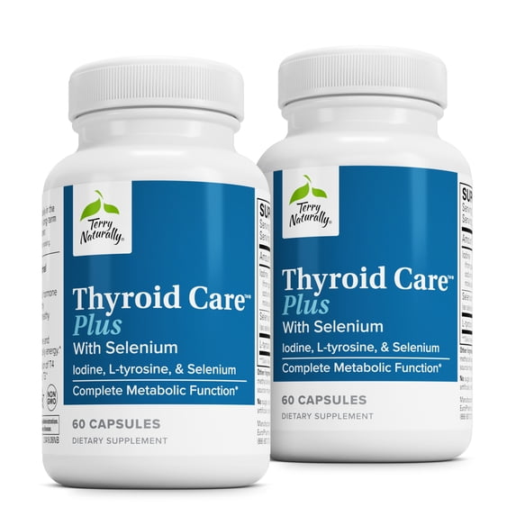 Terry Naturally Thyroid Care Plus with Selenium, Iodine, L-Tyrosine, 60 capsules, 2 pack