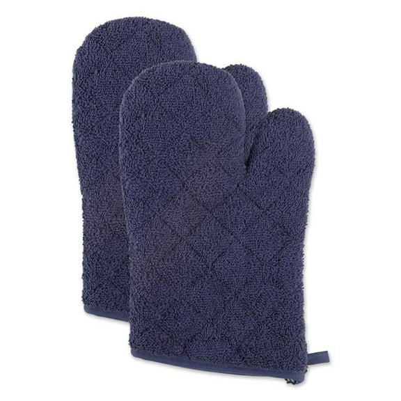 Terry Oven Mitt, French Blue - Set of 2
