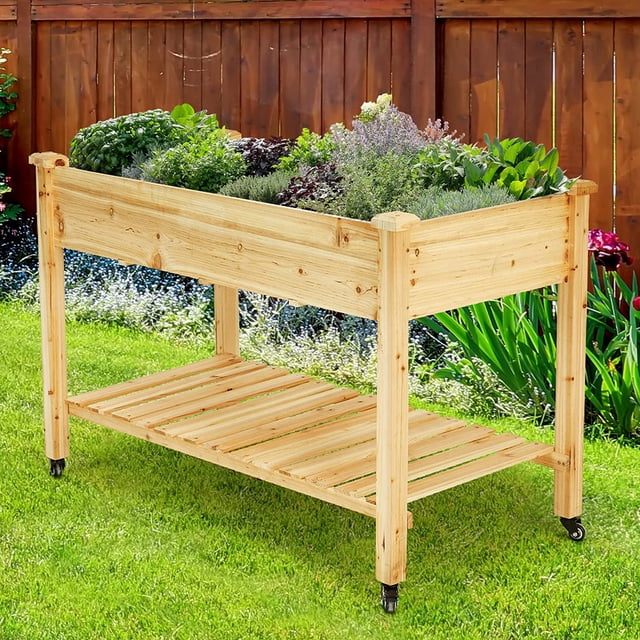 Terry Raised Garden Bed with Legs, Durable Elevated Garden Box with Wax