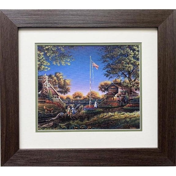 Terry Redlin "Good Morning, America" CUSTOM FRAMED Art Generic