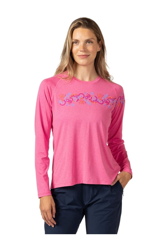 Tech Tee Flow Long Sleeve Outdoor Performance Top, Women's UPF 50+ Sun Protection Quick-Dry Hike Bike Shirt