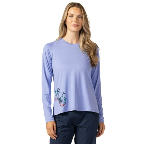 Terry Tech Tee Flow Long Sleeve Outdoor Performance Top, Women's UPF 50+ Sun Protection Quick-Dry Hike Bike Shirt