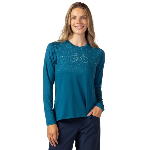 Terry Tech Tee Flow Long Sleeve Outdoor Performance Top, Women's UPF 50+ Sun Protection Quick-Dry Hike Bike Shirt