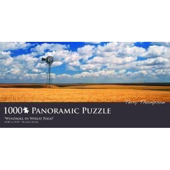 Terry Thompson "Windmill in Wheat Field" Panoramic Puzzle 1000 Pieces