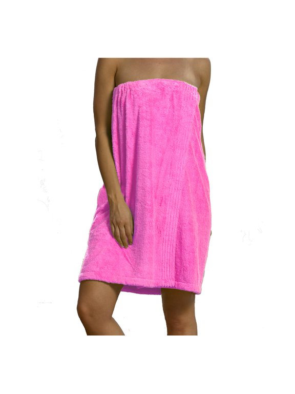 Terry Womens Cotton Blended Bamboo Bath Wrap Towels - ONE SIZE pink Color
