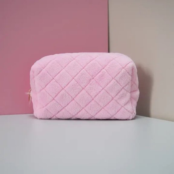 Terry cloth toiletry bag (pink)